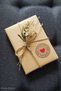 Red Heart Kraft Look Hand Made Thank You Tag Packaging and Product Sticker - 5