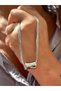 Crushed Plate and Italian Chain Detail Necklace (Steel)