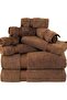 8 Piece 100% Combed Cotton 550 GSM Highly Absorbent Towel Set - Brown - 3