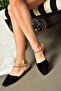 Black/Gold Women's Ballerinas B726024402