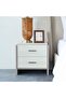 Barney Night Stand Multifunctional Bedside Table-Beige/Brown L55xW40xH54cm