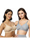 Pack of 2 Women's Soft Comfortable Wirefree Bamboo Cotton Non-Padded Nursing & Maternity Bra