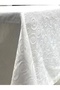 Nivemeshome 140x160 مفرش طاولة أبيض برمز دائرة مقاوم للبقع - 7