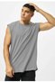 Smoke Gray Men's Cotton Training Sports Athlete Sleeveless Oversize T-Shirt - 2