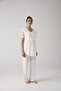 Ecru Special Design Lace Maternity Pajama Set with Dressing Gown - 2