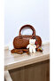 Puffy Charm Tan Women's Handbag, Cross Shoulder Bag - 4