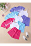 Girl's Summer Printed 3-Piece Crop T-Shirt - Shorts Set