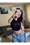 Belt Length Ribbon Red Stone Printed Crop - 7
