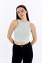 Women's Ribbed Halter Neck Crop Tank Top