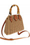 Bone Bamboo Handle Lined Mini Bohemian Knitted Holiday Beach Straw Summer Shoulder Handbag - 7