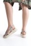 Genuine Leather Beige Orthopedic Sole Women's Sandals Tmd 202580