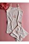 Modal Fabric, 4-Piece Thread Strap Embroidery Embroidered Camisole Girl's Undershirt and Shorts Set (8 Pieces) - 5