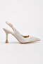 Women's Stone Embellished Evening Shoes Gold - 3