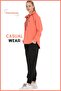 Women's Jogger Tracksuit Set Black Orange Hooded Oversize Top with Elastic Leg Pocket Bottom 3070 - 2