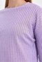 Women's Lilac Women's Ribbed Report & Sweatpants, Casual Home Wear Pajamas Set - 2