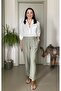 Elastic Waist Pleated Carrot Model Ankle Length Cotton Linen Soft Textured Slim Pants - 5