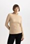 Slim Fit Slim Fit Half Turtleneck Wrap Long Sleeve T-Shirt B8195Ax23Wn - 4