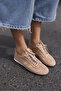 Anna Women Beige Suet Lace up Sneaker - 7