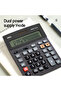E39265 16-Digit Metal Calculator - Dual Power, 120-Step Check, 3-Year Warranty, Dark Grey - 5