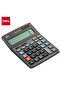 Deli E1671C 14-Digit Metal Calculator - Dual Power, 150-Step Check, 3-Year Warranty, Dark Grey