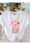 Women's Floral Print T-Shirt, Paris Floral Design, Comfortable Round Neck