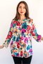Women's Plus Size Fold Sleeve Shirt Blouse cty-akc-uzd1 100% Cotton Organic Linen - 2