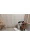 Mevra Gold Striped 1/3 Dense Pleated Tulle Curtain Apm