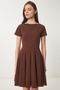 Godeli Mini Woven Dress - Brown - Lub0084 - 4