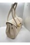 Women's Shoulder Bag Lined Drawstring Cream - 2