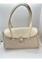 Women's Shoulder Bag Lined Drawstring Cream