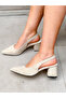 Maria Beige Calf Suede Heel Sandals Shoes - 6