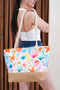 Jute Detailed Zippered Lined Pocket Beach Bag Sbc3214 - 3