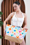 Jute Detailed Zippered Lined Pocket Beach Bag Sbc3214