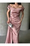Off-Shoulder Draped Evening Dress - 4