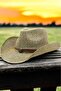 Unisex Summer Straw Cowboy Hat - 7