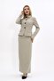 Shirt Collar Classic Jacket & Long Straight Tight Skirt-Bamboo