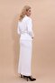 Men's Lapel Single Button Classic Jacket & Long Straight Slim Skirt-White - 3