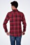 Red Blue Striped Slimfit Lumberjack Shirt with Gift Box - 7