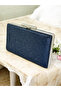 Stone-Embellished Navy Blue Color Women's Evening Dress Bag, Fully Stone-Embellished in Two Styles - 4