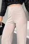 Women's Silver Lycra Beltless Palazzo Trousers, 4 Season Crepe Gathering Fabric - 3
