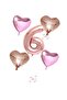 Rose Gold Heart Balloon Set 6 Years Old