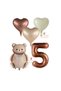 Foil Balloon Set with Hearts and Number Teddy Bears under 5 Years Old