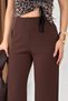 Women's Silver Lycra Beltless Palazzo Trousers, 4 Season Crepe Gathering Fabric - 2