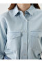 Loose Fit Women's Jean Shirt - 3