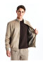 Southblue Beige Stand Collar Suede Men's Jacket - 5