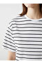 Xside Black Crew Neck Striped Women's T-Shirt - 3