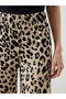 Nevavm Women's Leopard Patterned Trousers with Elastic Waist - 4