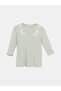Crew Neck Sequin Embroidered Women's Blouse - 5