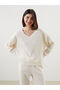 Trendlucky V-Neck Self-Patterned Oversize Women's Pajama Top with Difference