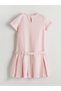 Lcw Kids Crew Neck Pleated Girl's Dress - 4